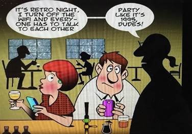 Cartoon of people at a bar

Description automatically generated