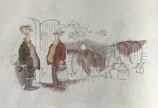 A cartoon of men standing next to barrels

AI-generated content may be incorrect.