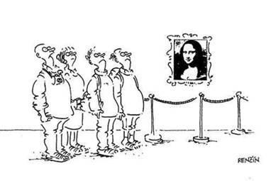 A cartoon of people looking at a painting

AI-generated content may be incorrect.